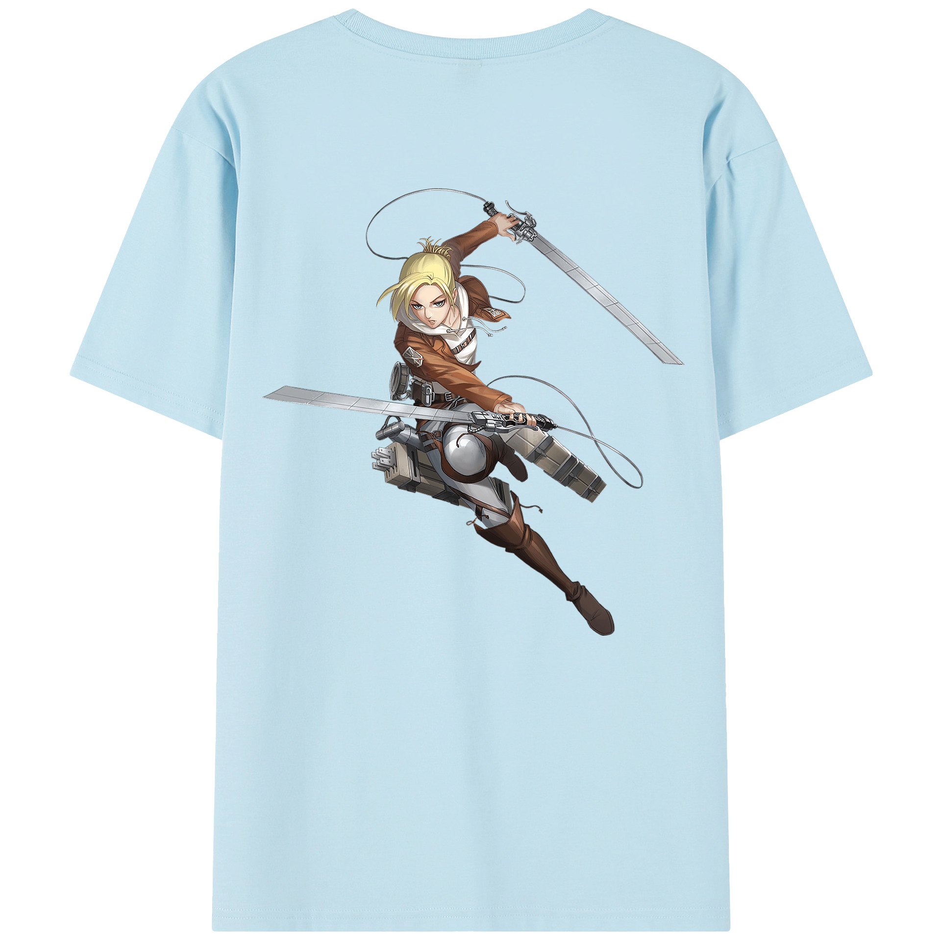 （画像用） 進撃の巨人 アニ・レオンハート Attack on Titan Annie Leonhart 綿100％半袖Tシャツ（背面プリント）